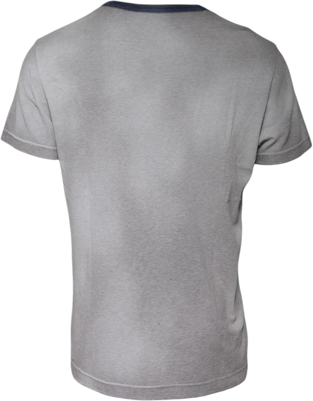 Dolce & Gabbana Gray Logo Print Cotton Crew Neck T-shirt Grijs