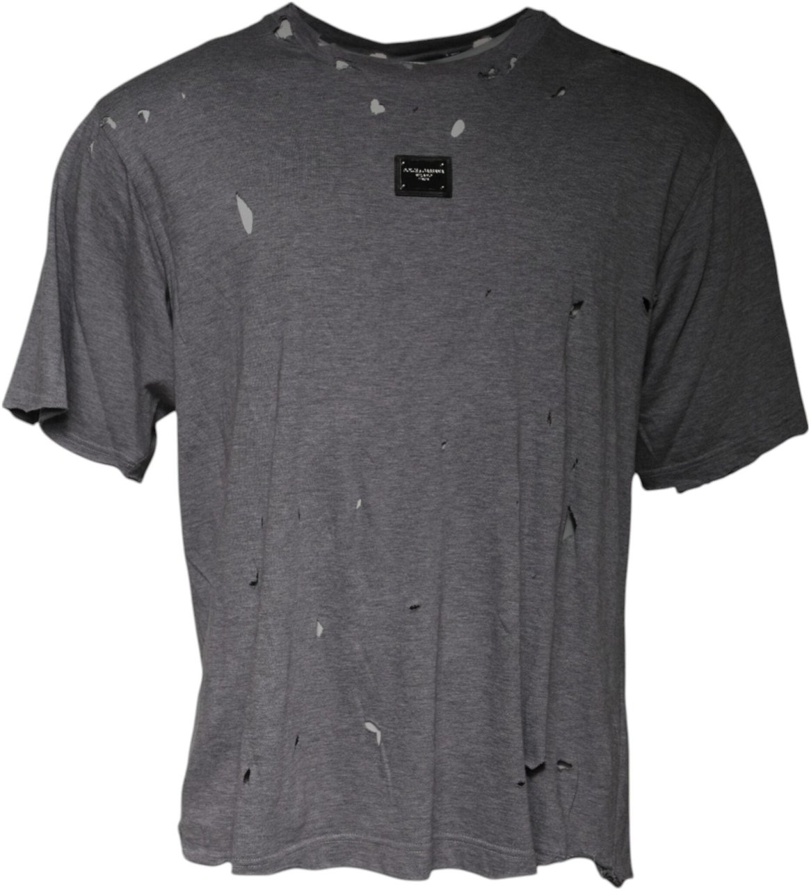Dolce & Gabbana Gray Logo Crew Neck Short Sleeves T-shirt Grijs