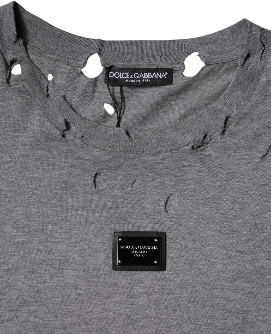 Dolce & Gabbana Gray Logo Crew Neck Short Sleeves T-shirt Grijs