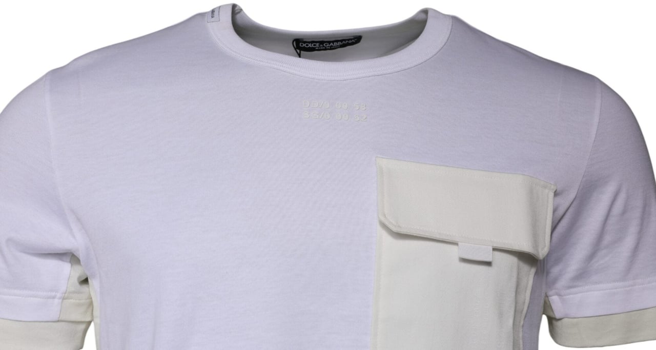 Dolce & Gabbana White Cotton Crew Neck Short Sleeves T-shirt Wit