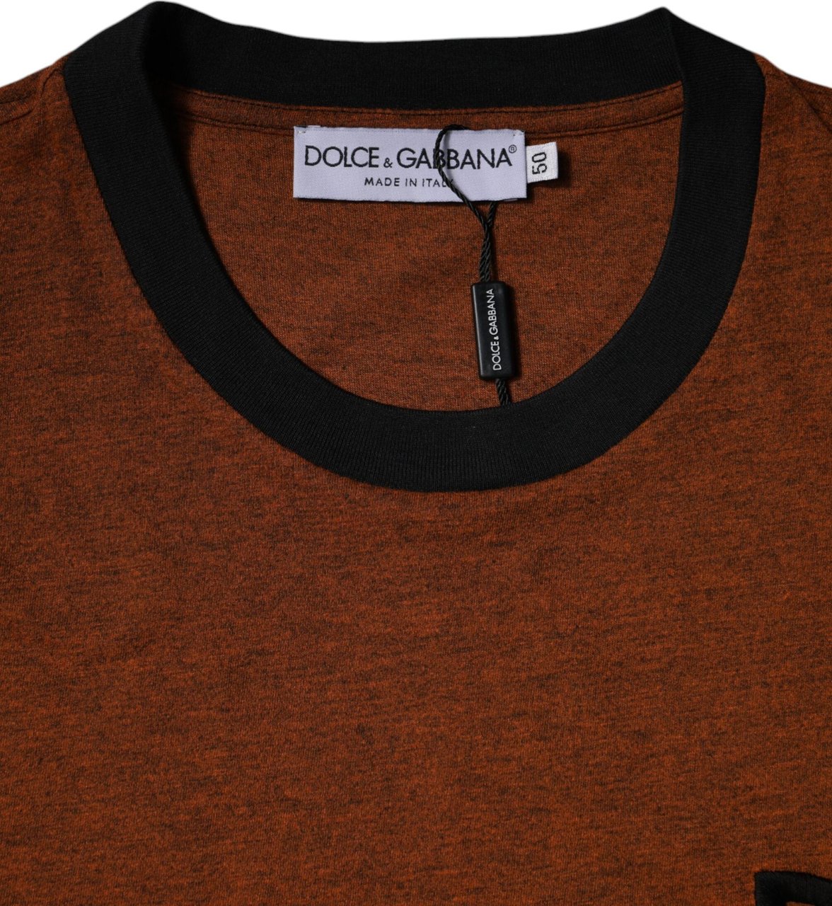 Dolce & Gabbana Brown DG Logo Polyester Crew Neck T-shirt Bruin
