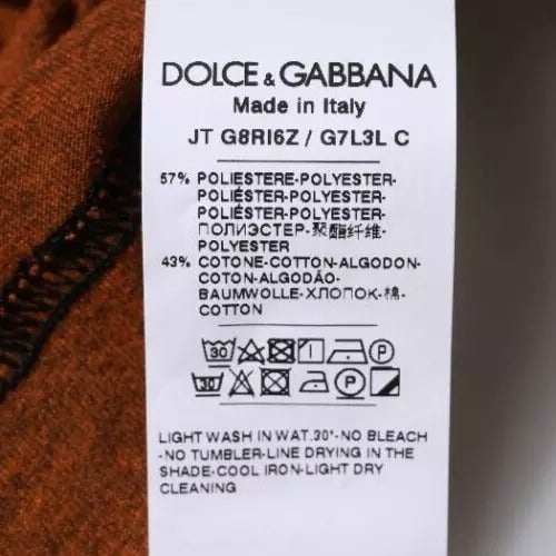 Dolce & Gabbana Brown DG Logo Polyester Crew Neck T-shirt Bruin