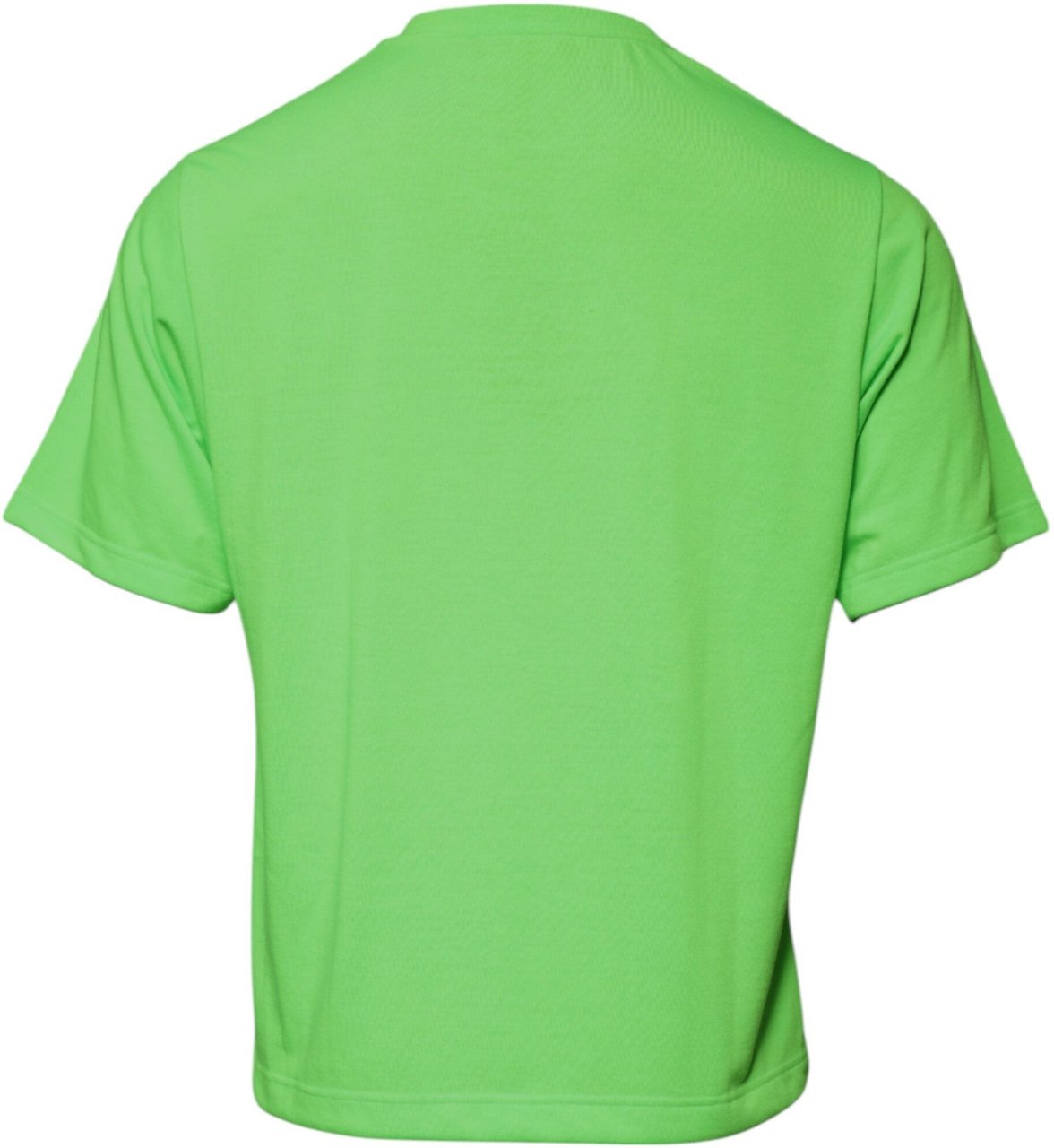 Dolce & Gabbana Green Logo Polyester Crew Neck T-shirt Groen