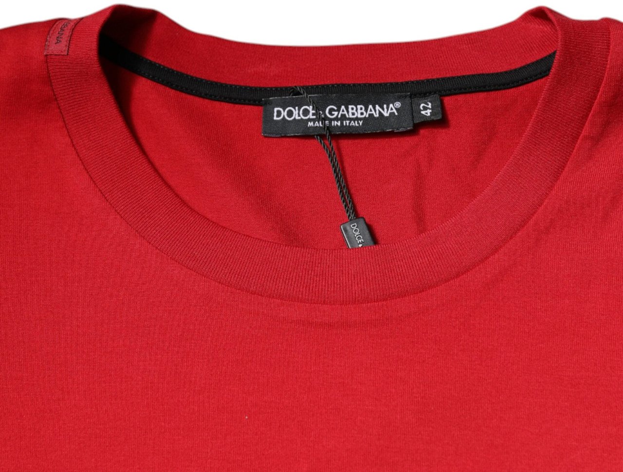 Dolce & Gabbana Red Logo Print Cotton Crew Neck T-shirt Divers