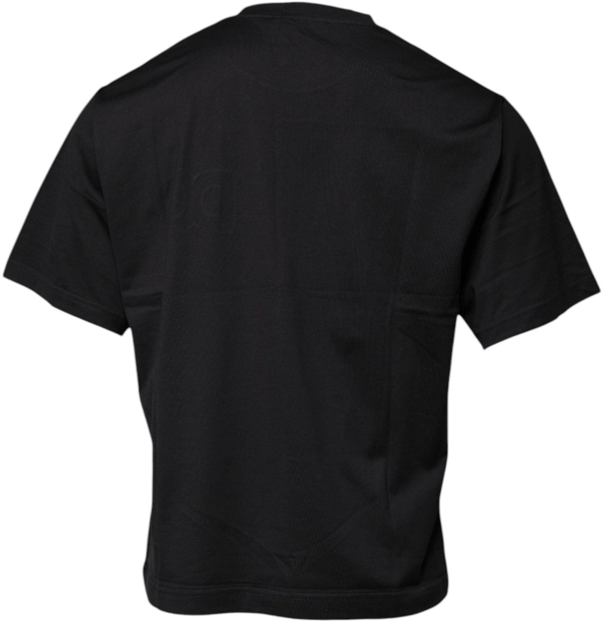 Dolce & Gabbana Black DG Logo Print Cotton Crew Neck T-shirt Zwart