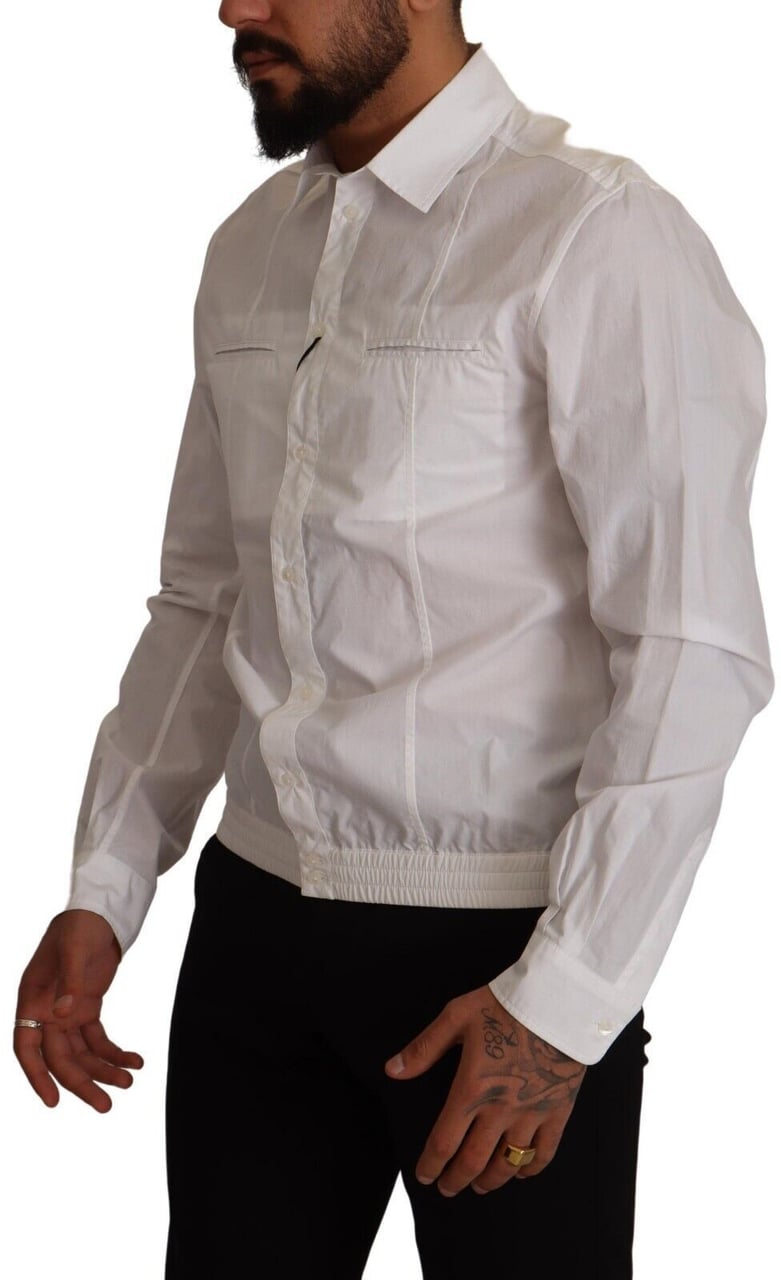 Dolce & Gabbana White Cotton Button Down Men Collared Shirt Wit