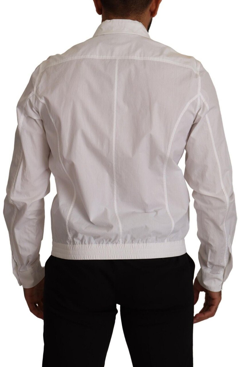 Dolce & Gabbana White Cotton Button Down Men Collared Shirt Wit
