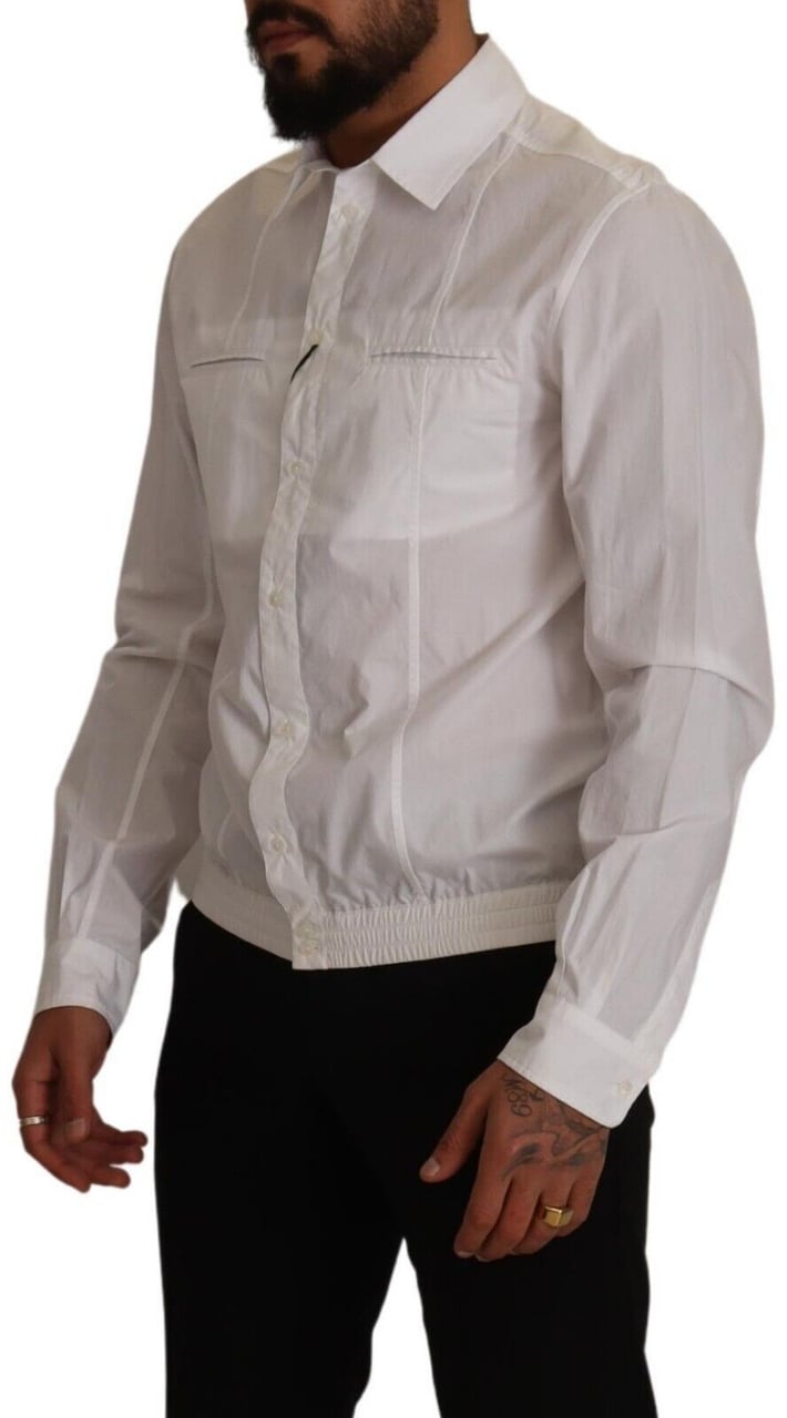 Dolce & Gabbana White Cotton Button Down Men Collared Shirt Wit