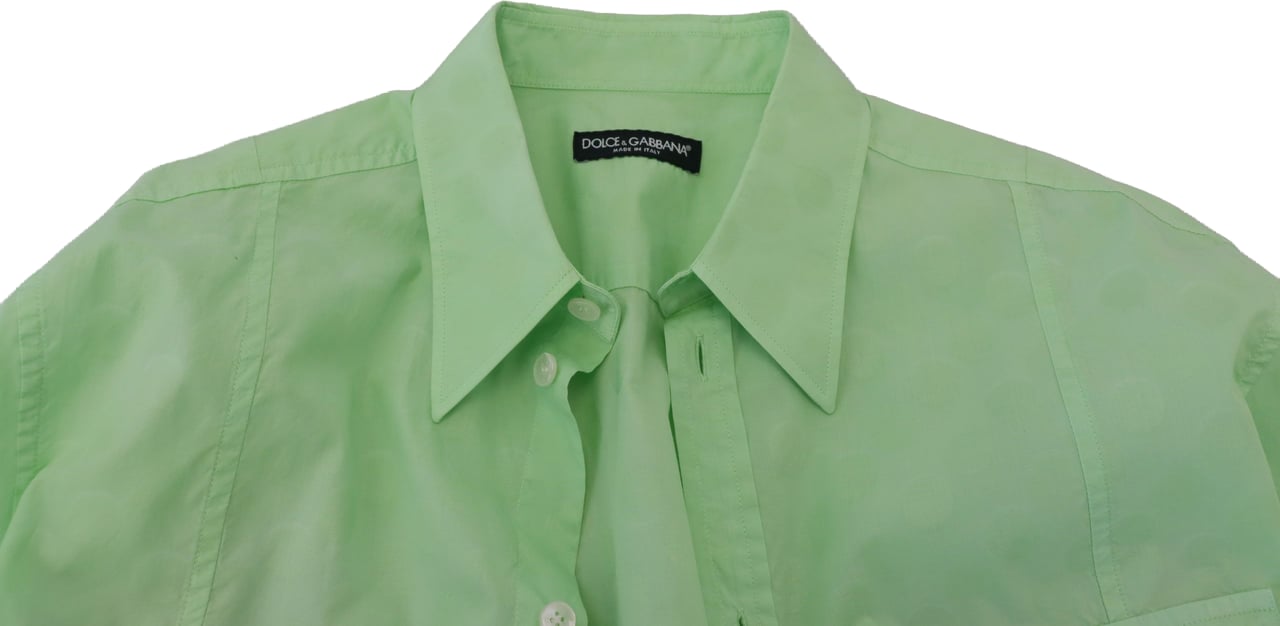 Dolce & Gabbana Mint Green Long Sleeves Button Down Shirt Groen