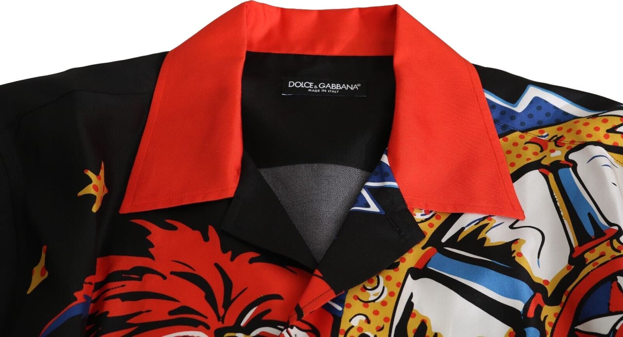 Dolce & Gabbana Multicolor Printed Short Sleeves Casual Shirt Divers