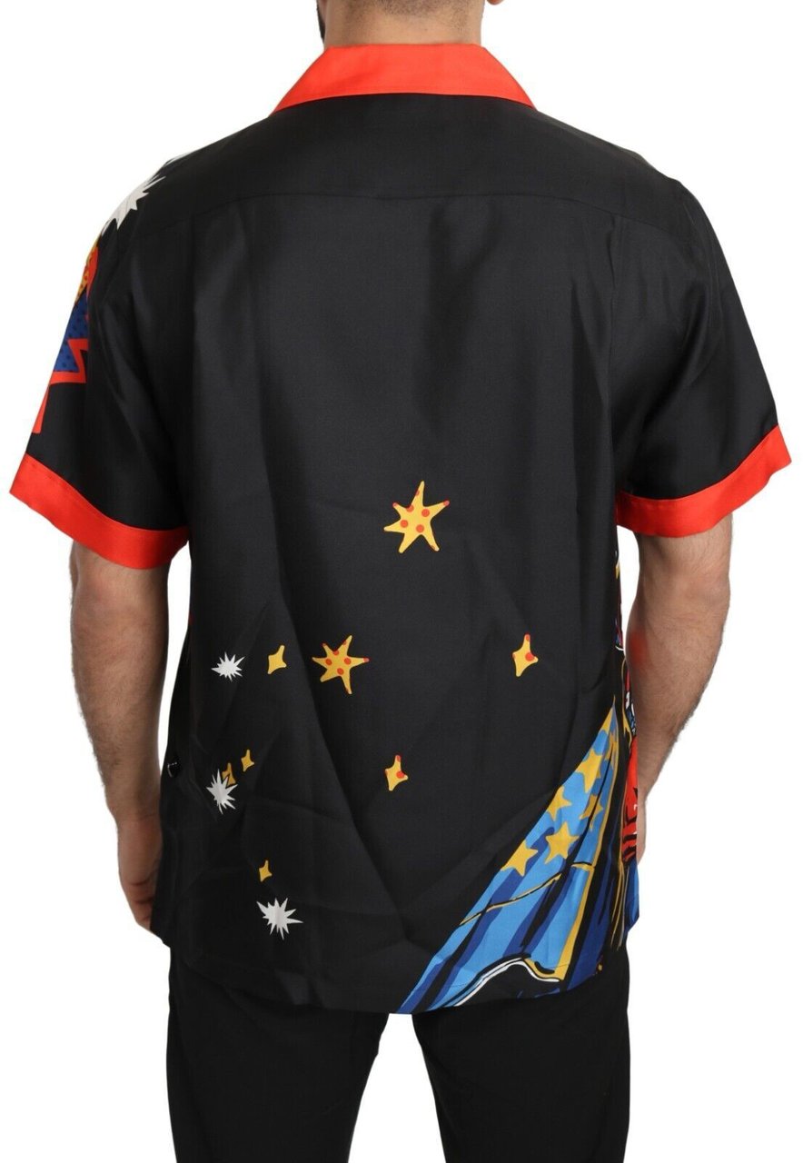 Dolce & Gabbana Multicolor Printed Short Sleeves Casual Shirt Divers