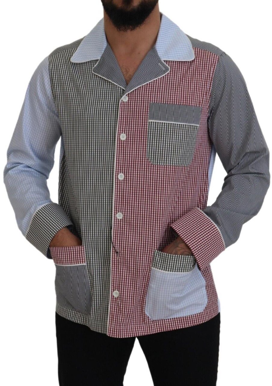 Dolce & Gabbana Multicolor Patchwork Cotton Long Sleeves Shirt Divers