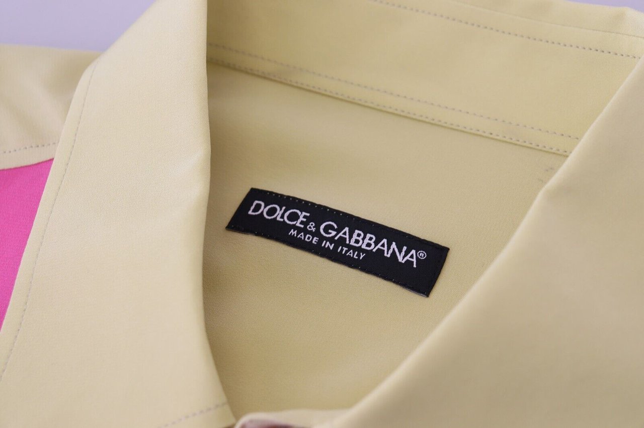 Dolce & Gabbana Multicolor Patchwork Silk Button Down Shirt Divers