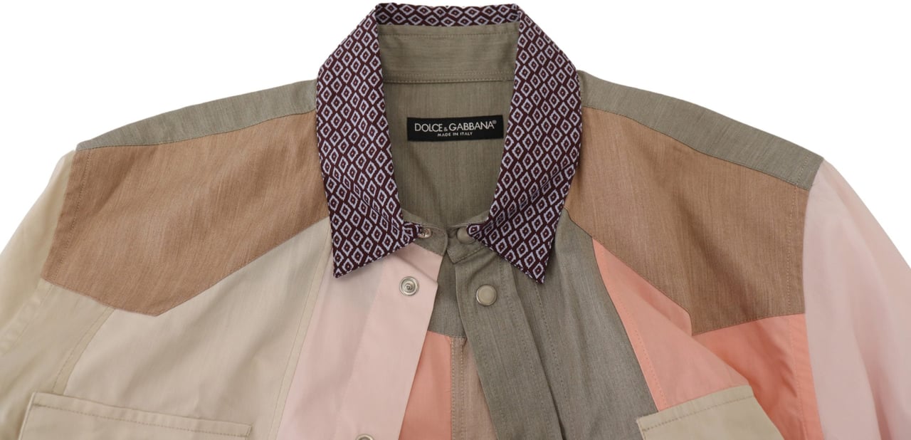 Dolce & Gabbana Multicolor Cotton Patchwork Slim Shirt Divers