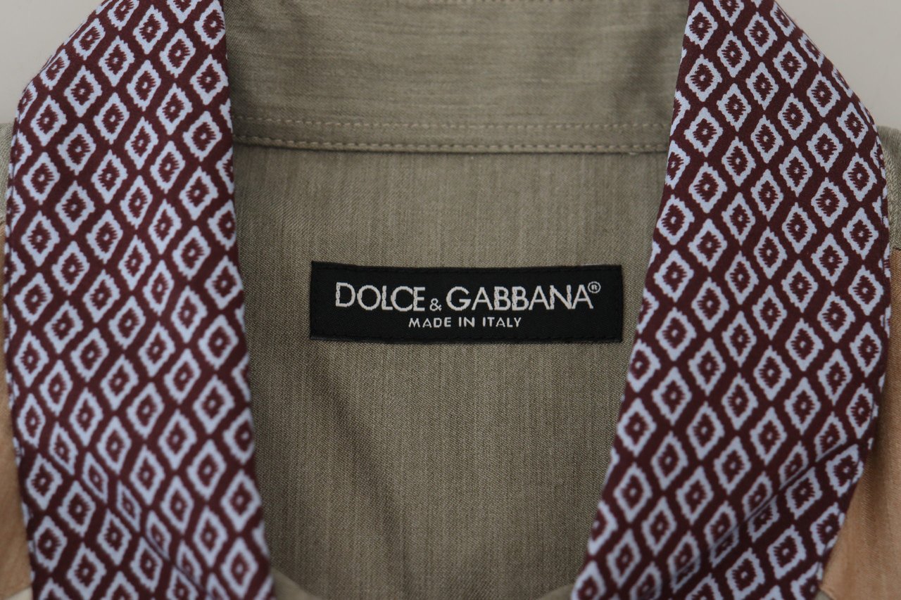 Dolce & Gabbana Multicolor Cotton Patchwork Slim Shirt Divers