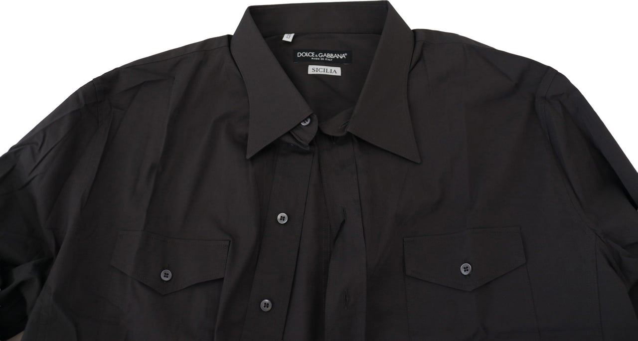 Dolce & Gabbana Gray SICILIA Slim Fit Stretch Dress Shirt Grijs