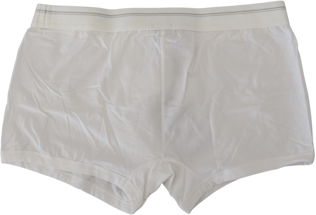 Dolce & Gabbana White Cotton Blend Regular Boxer Underwear Wit