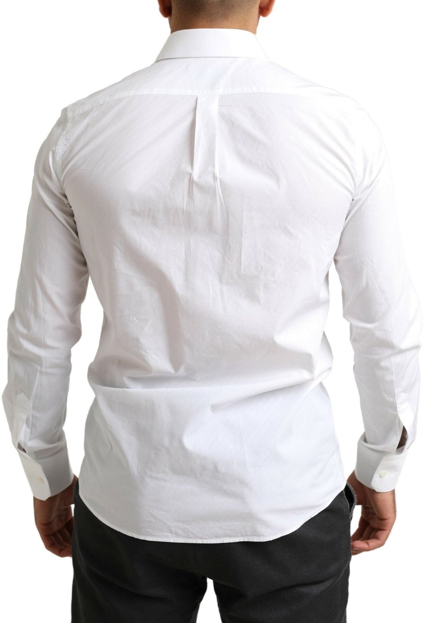 Dolce & Gabbana White MARTINI Cotton Dress Formal Shirt Wit