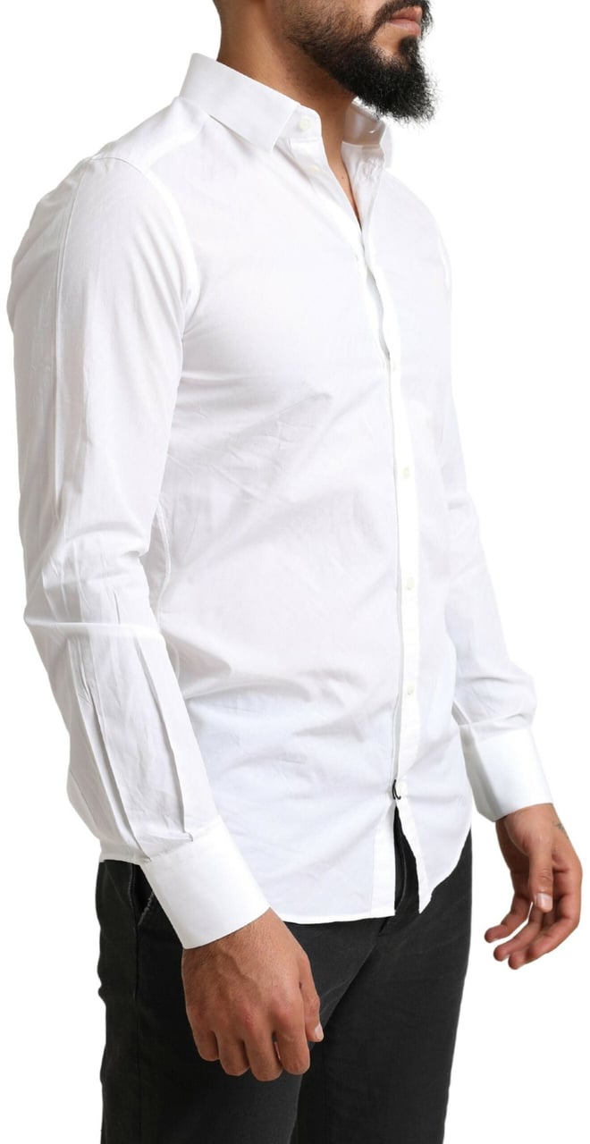 Dolce & Gabbana White MARTINI Cotton Dress Formal Shirt Wit