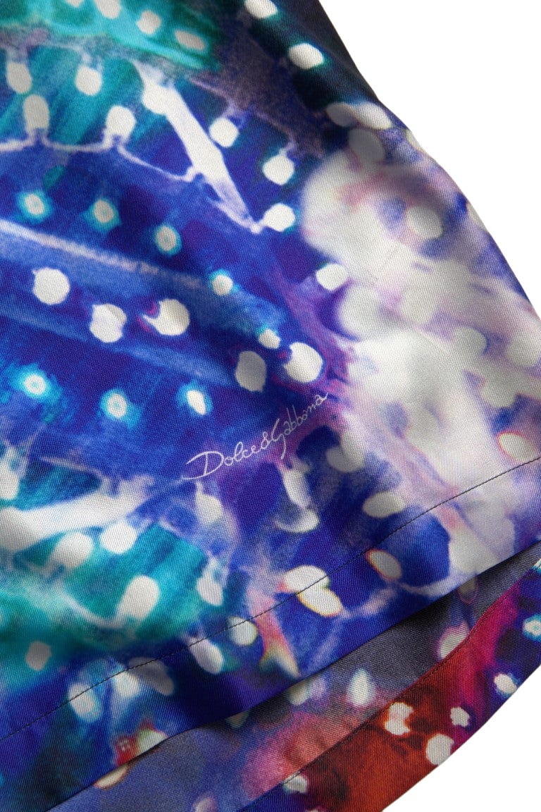 Dolce & Gabbana Multicolor Silk Psychedelic Print Men Pajama Shirt Divers