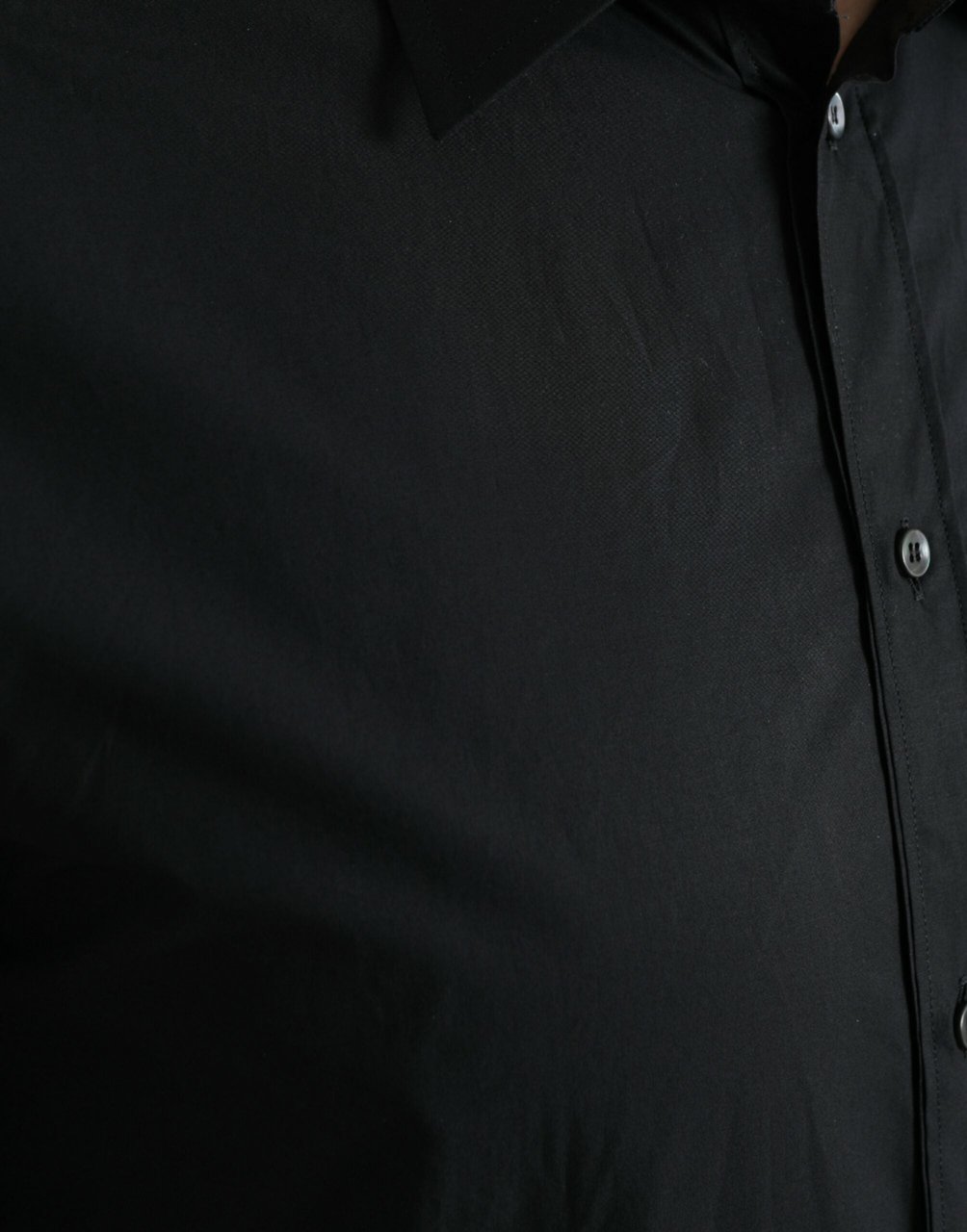 Dolce & Gabbana Black Cotton Men Formal GOLD Dress Shirt Zwart