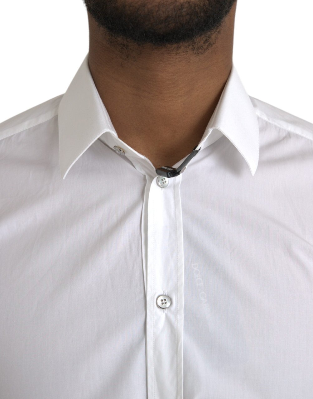 Dolce & Gabbana White Cotton Long Sleeve Dress MARTINI Shirt Wit