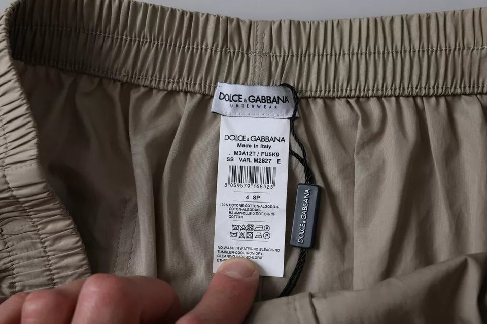 Dolce & Gabbana Brown Cotton Regular Boxer Shorts Underwear Bruin