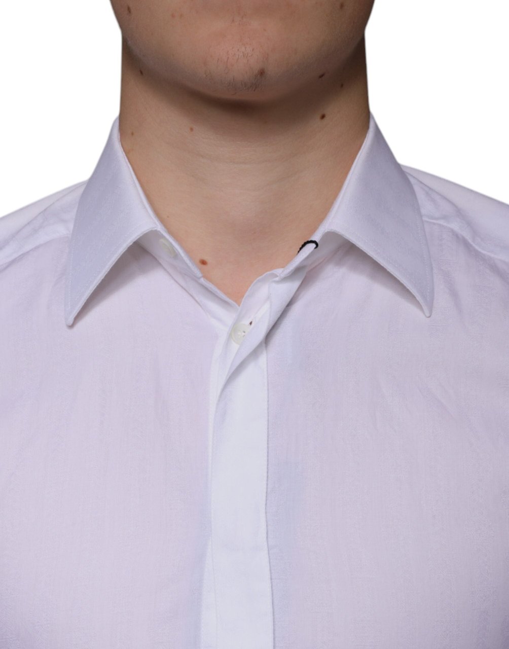 Dolce & Gabbana White Cotton Men Dress GOLD Formal Shirt Wit