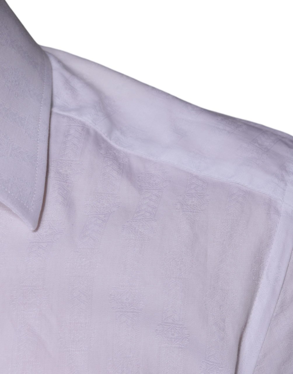 Dolce & Gabbana White Cotton Men Dress GOLD Formal Shirt Wit
