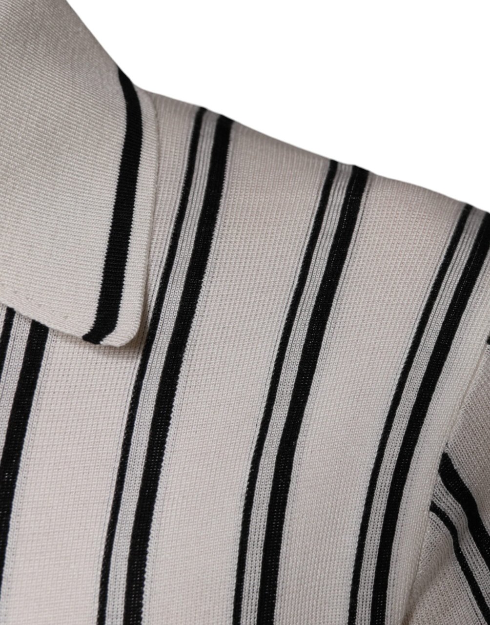 Dolce & Gabbana White Black Stripe Polo Short Sleeve T-shirt Divers