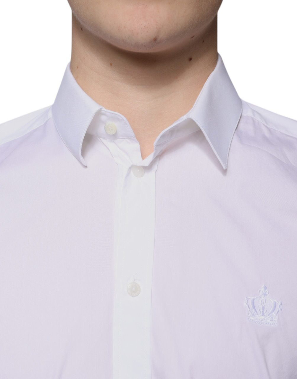 Dolce & Gabbana White Cotton Blend Men MARTINI Dress Shirt Wit
