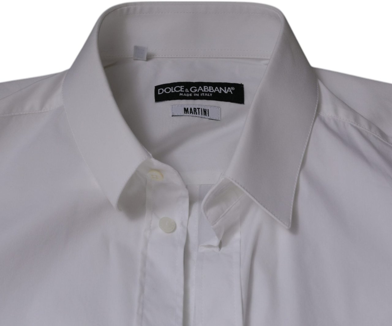 Dolce & Gabbana White Cotton Blend Men MARTINI Dress Shirt Wit