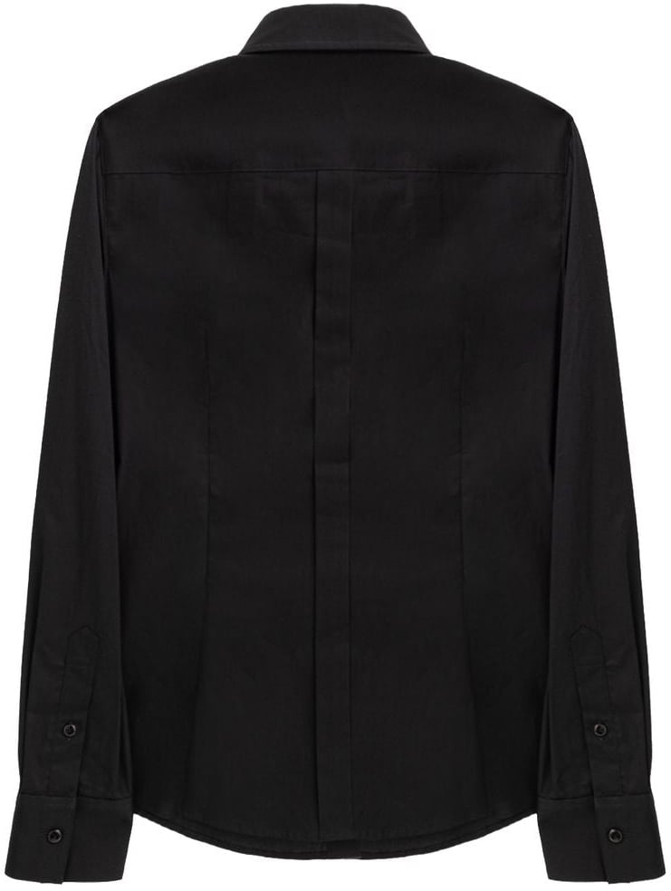 Dolce & Gabbana Black Cotton Dress Shirt Zwart