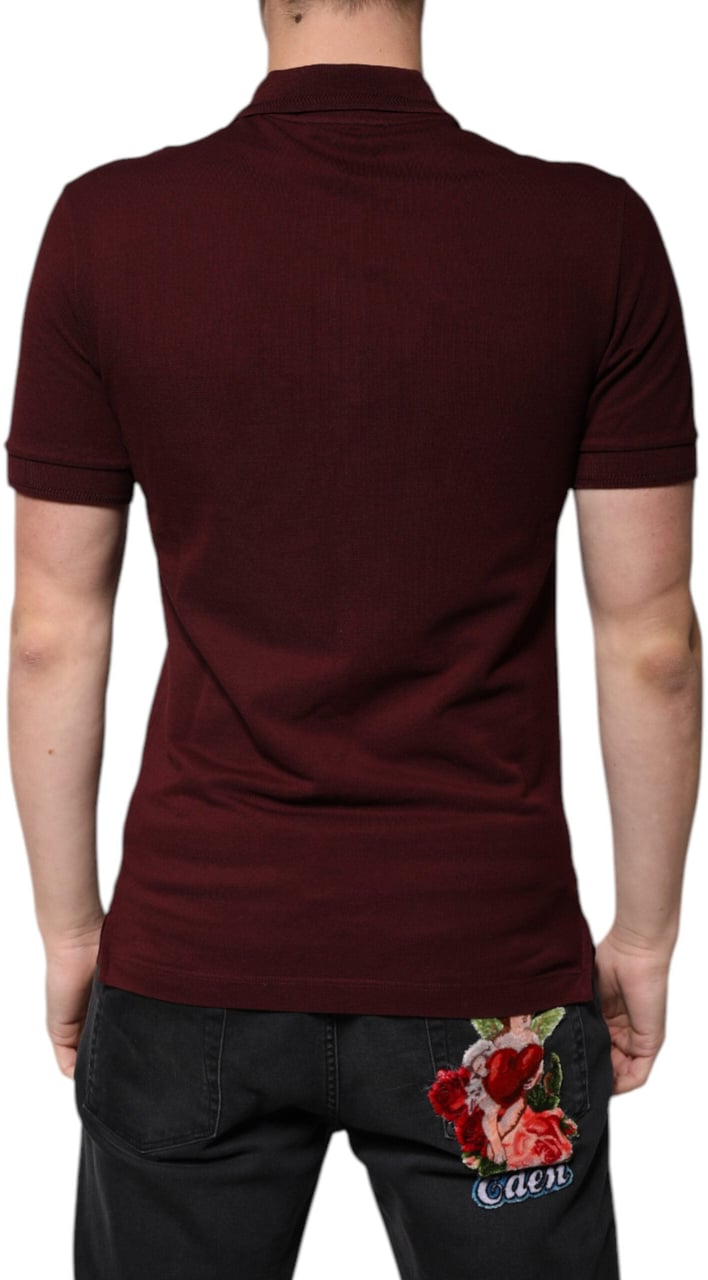Dolce & Gabbana Maroon Collared Short Sleeves Polo T-shirt Maroon