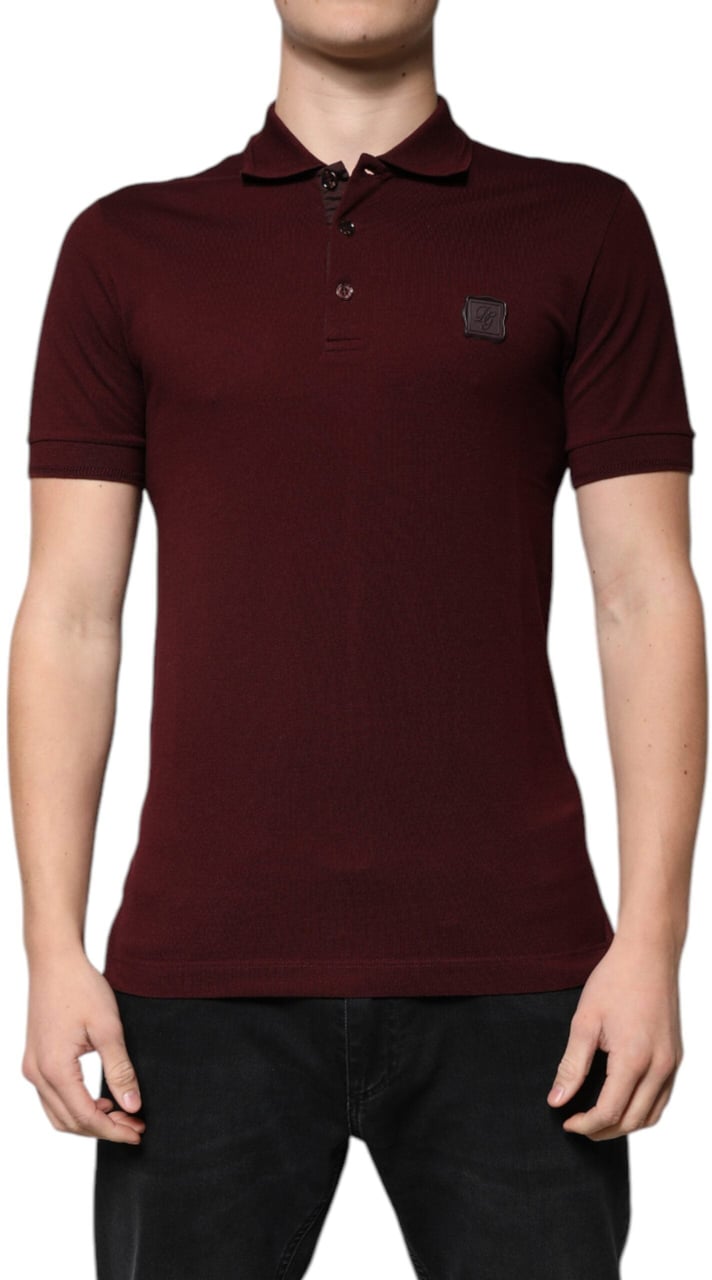 Dolce & Gabbana Maroon Collared Short Sleeves Polo T-shirt Maroon