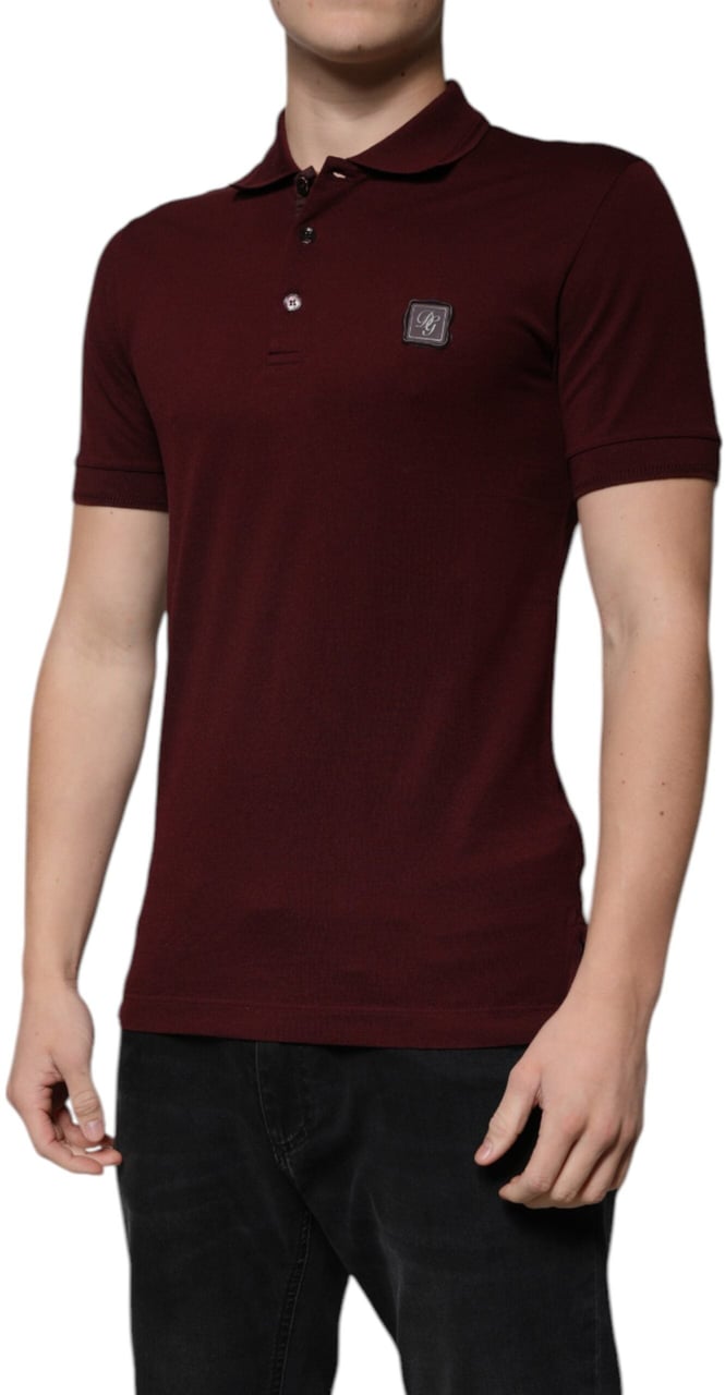 Dolce & Gabbana Maroon Collared Short Sleeves Polo T-shirt Maroon