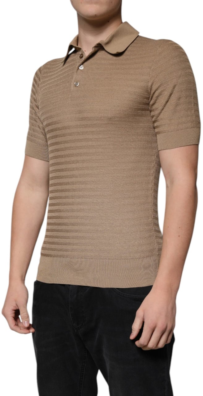 Dolce & Gabbana Brown Collared Short Sleeves Polo T-shirt Bruin