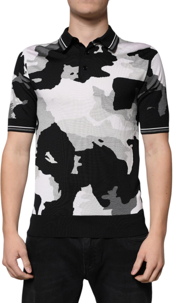 Dolce & Gabbana Multicolor Camouflage Collared Polo T-shirt Divers