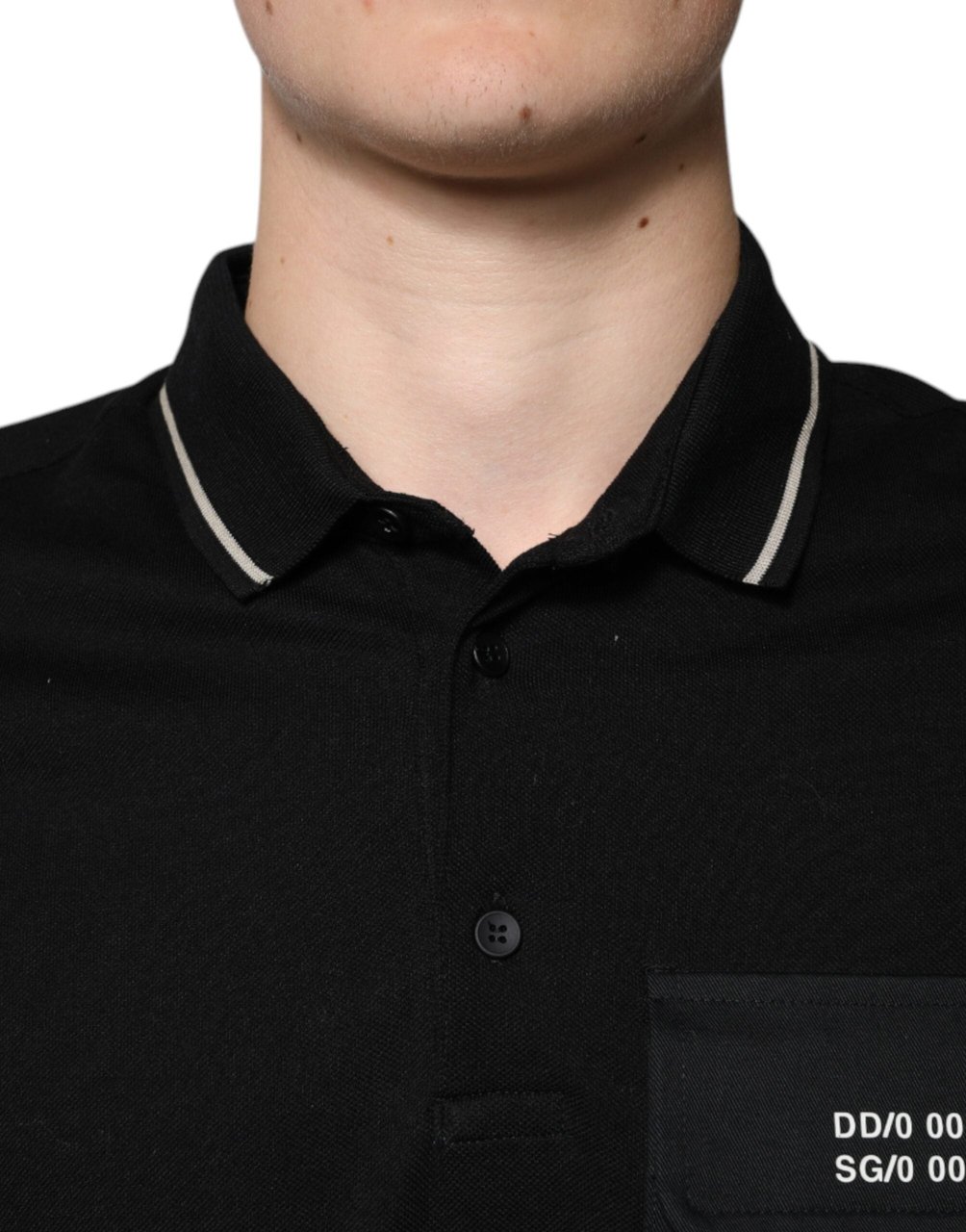 Dolce & Gabbana Black White Cotton Short Sleeves Polo T-shirt Divers