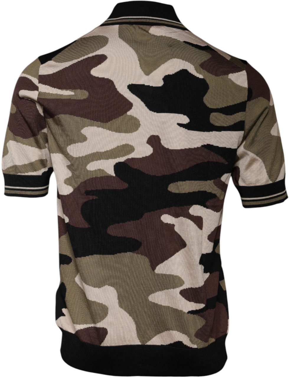 Dolce & Gabbana Multicolor Camouflage Collared Polo T-shirt Divers