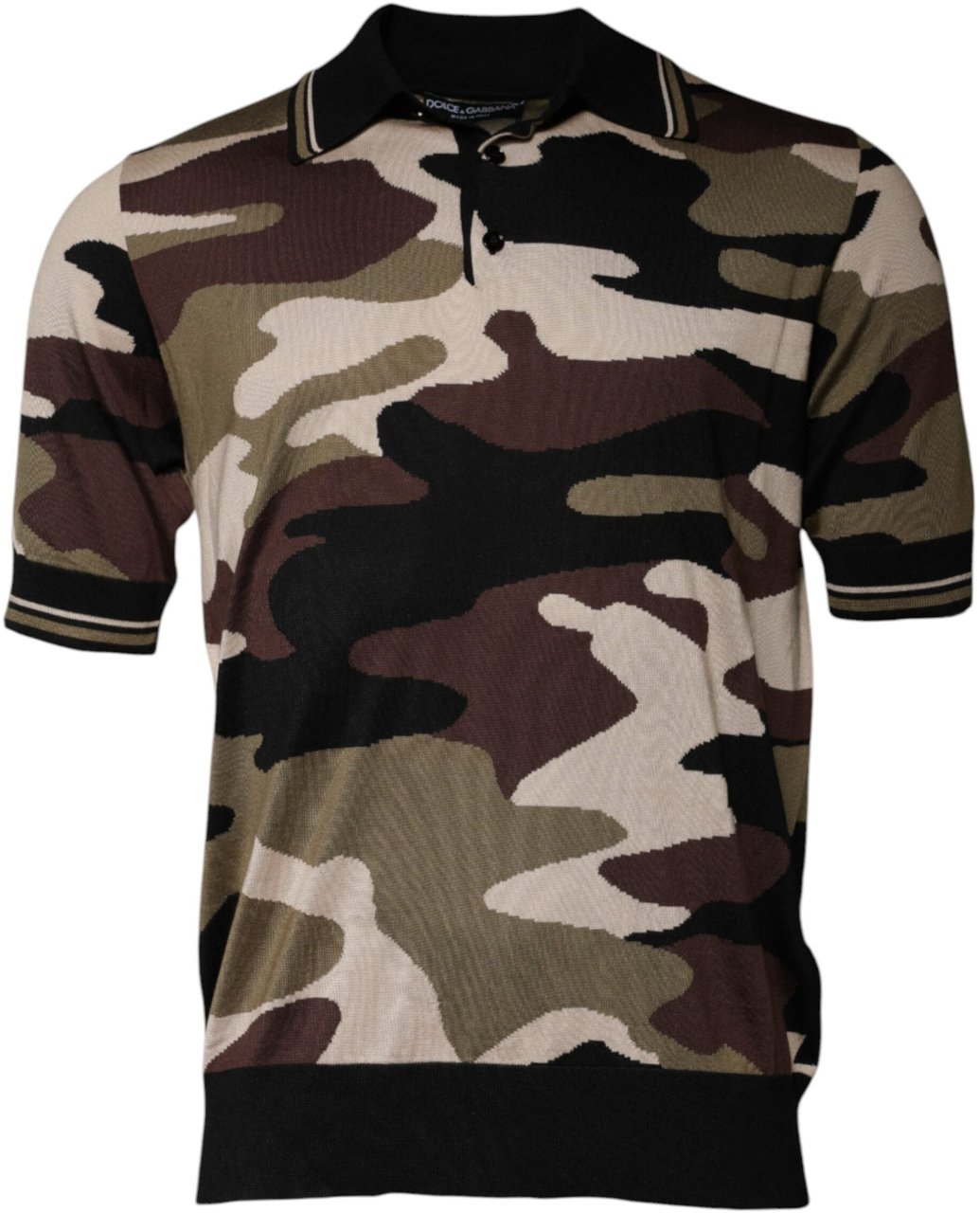 Dolce & Gabbana Multicolor Camouflage Collared Polo T-shirt Divers
