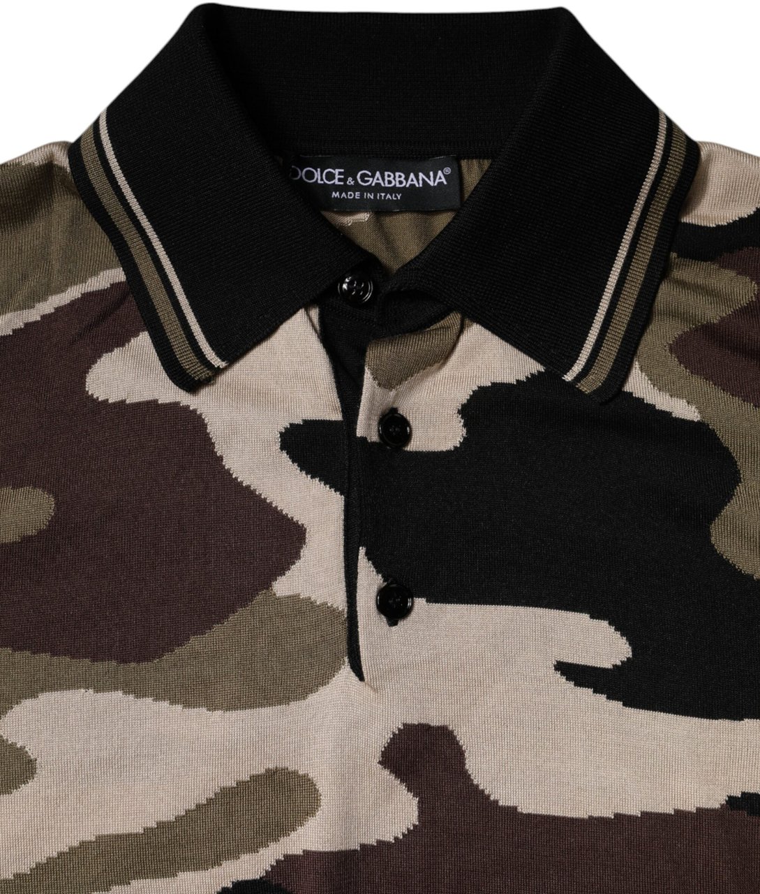 Dolce & Gabbana Multicolor Camouflage Collared Polo T-shirt Divers