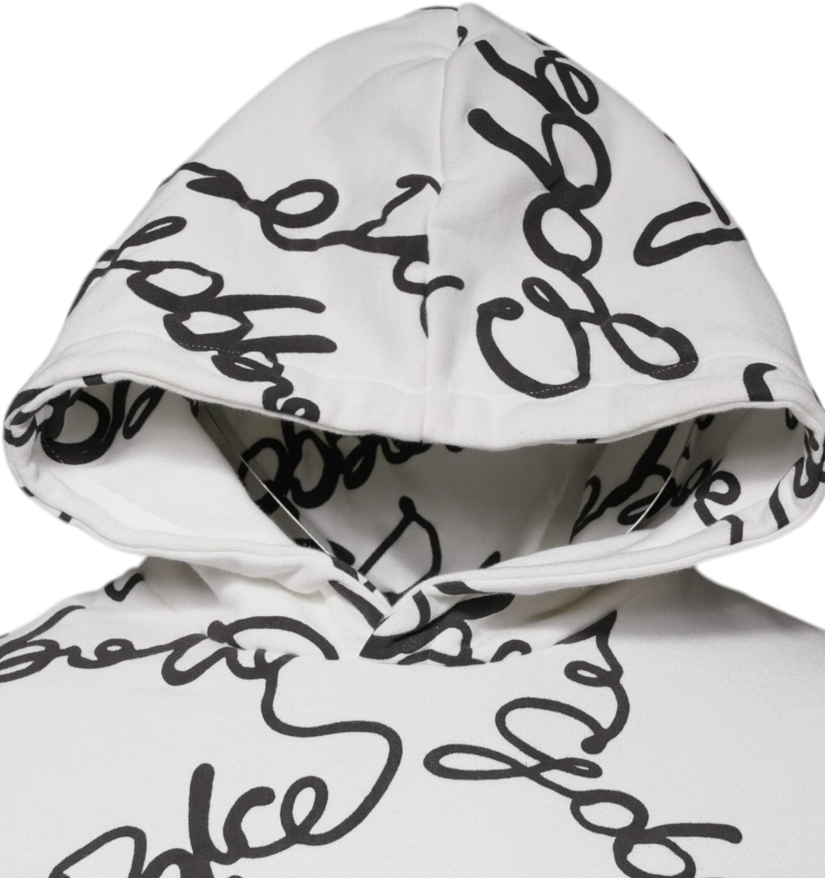 Dolce & Gabbana White Logo Cotton Hooded Sweatshirt Sweater Wit