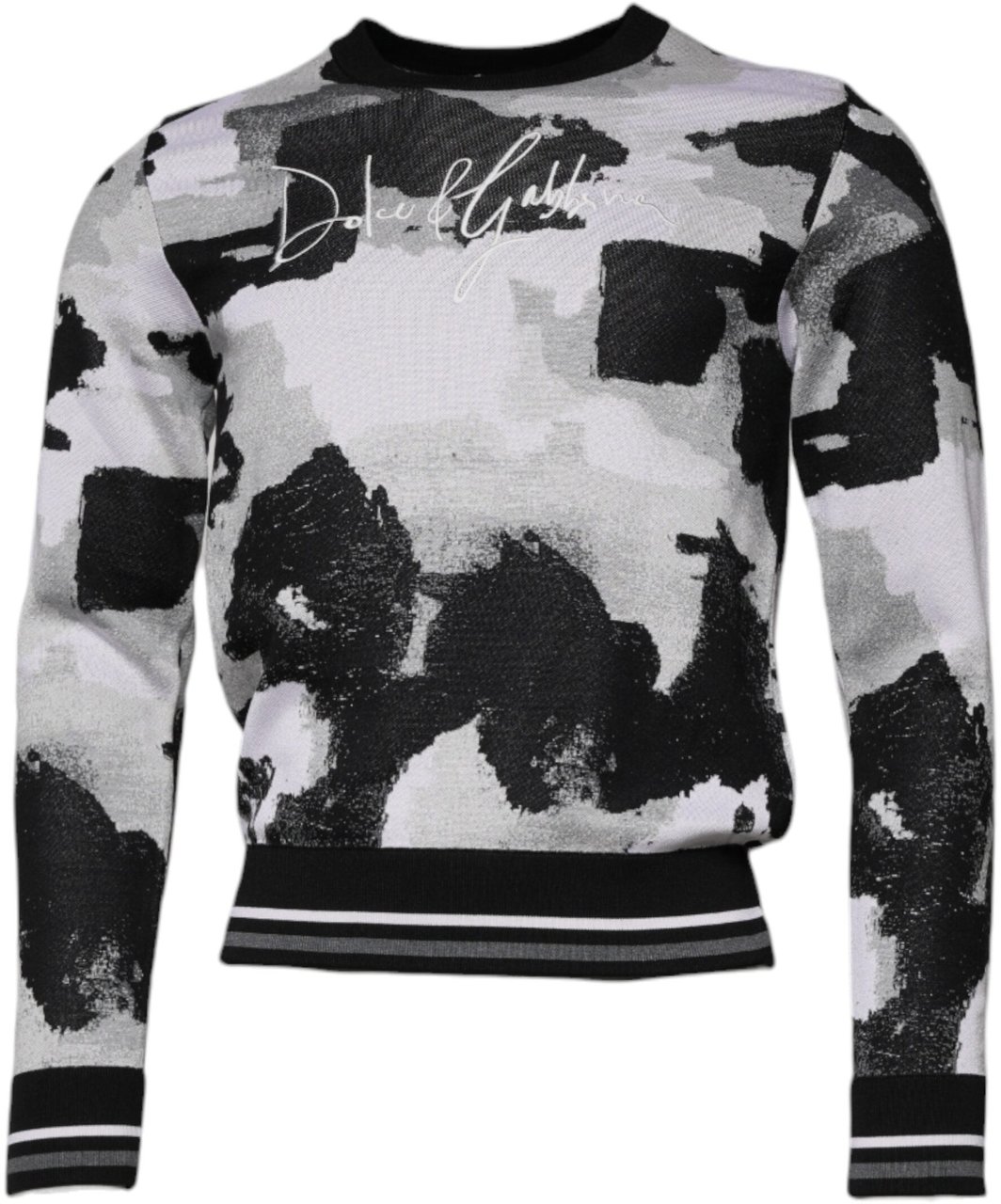 Dolce & Gabbana Multicolor Camouflage Crew Neck Men Pullover Sweater Divers