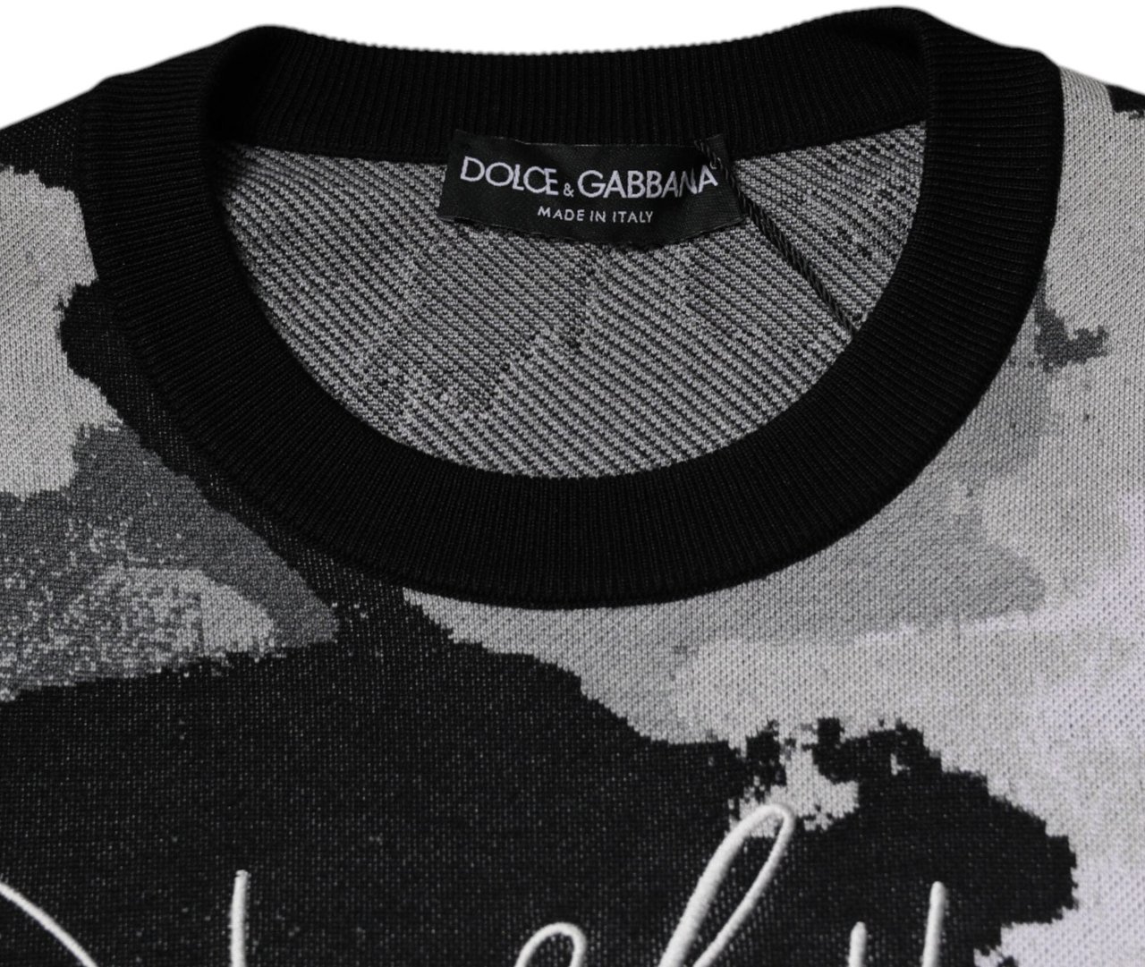 Dolce & Gabbana Multicolor Camouflage Crew Neck Men Pullover Sweater Divers