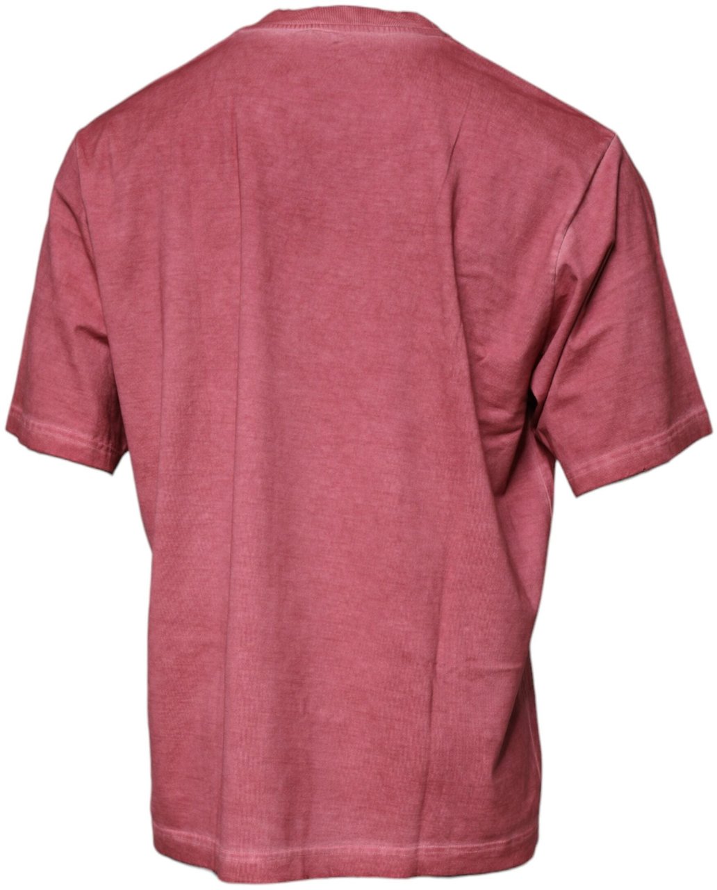 Dolce & Gabbana Pink Logo Print Cotton Crew Neck T-shirt Grijs