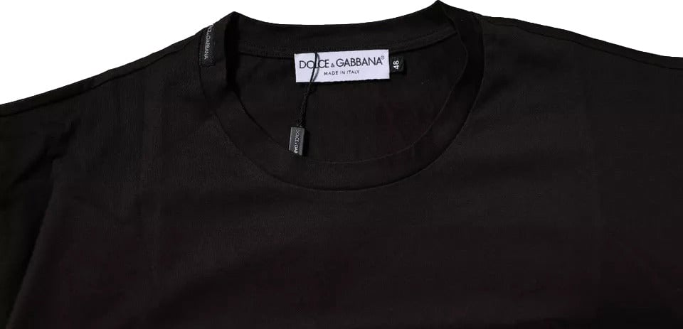 Dolce & Gabbana Dark Brown Logo Cotton Crew Neck T-shirt Bruin