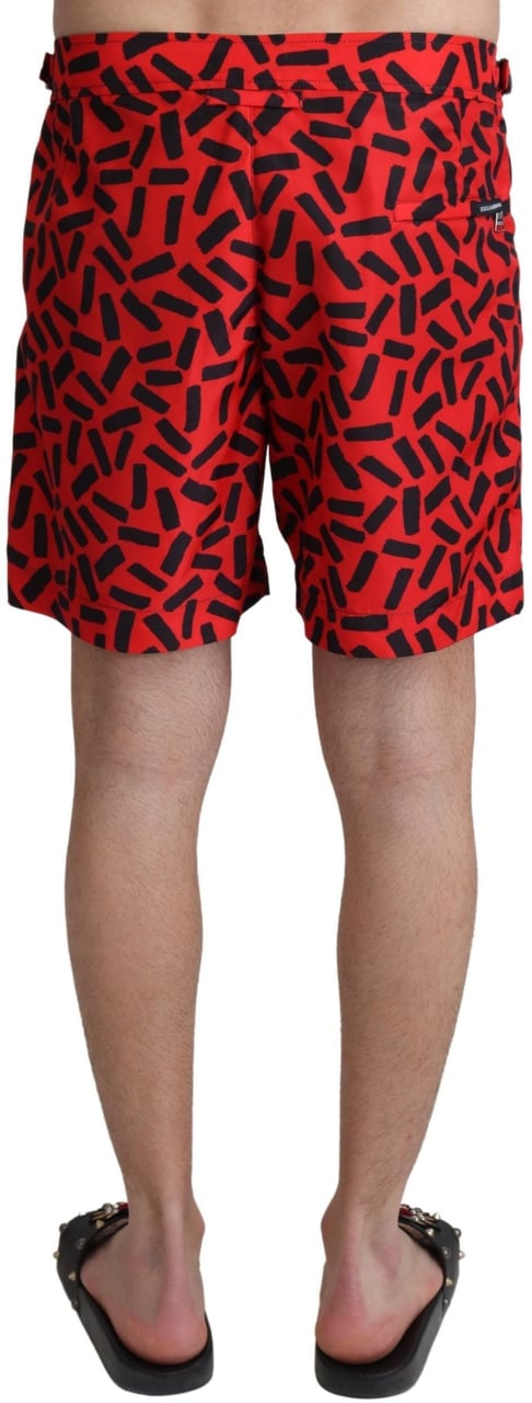 Dolce & Gabbana Red Patterned Beachwear Shorts Swimwear Rood