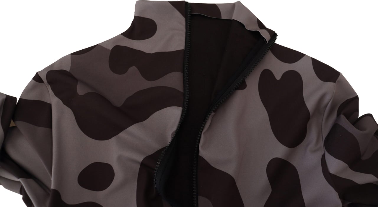 Dolce & Gabbana Gray Patterned Polyester Wetsuit Swimwear Grijs