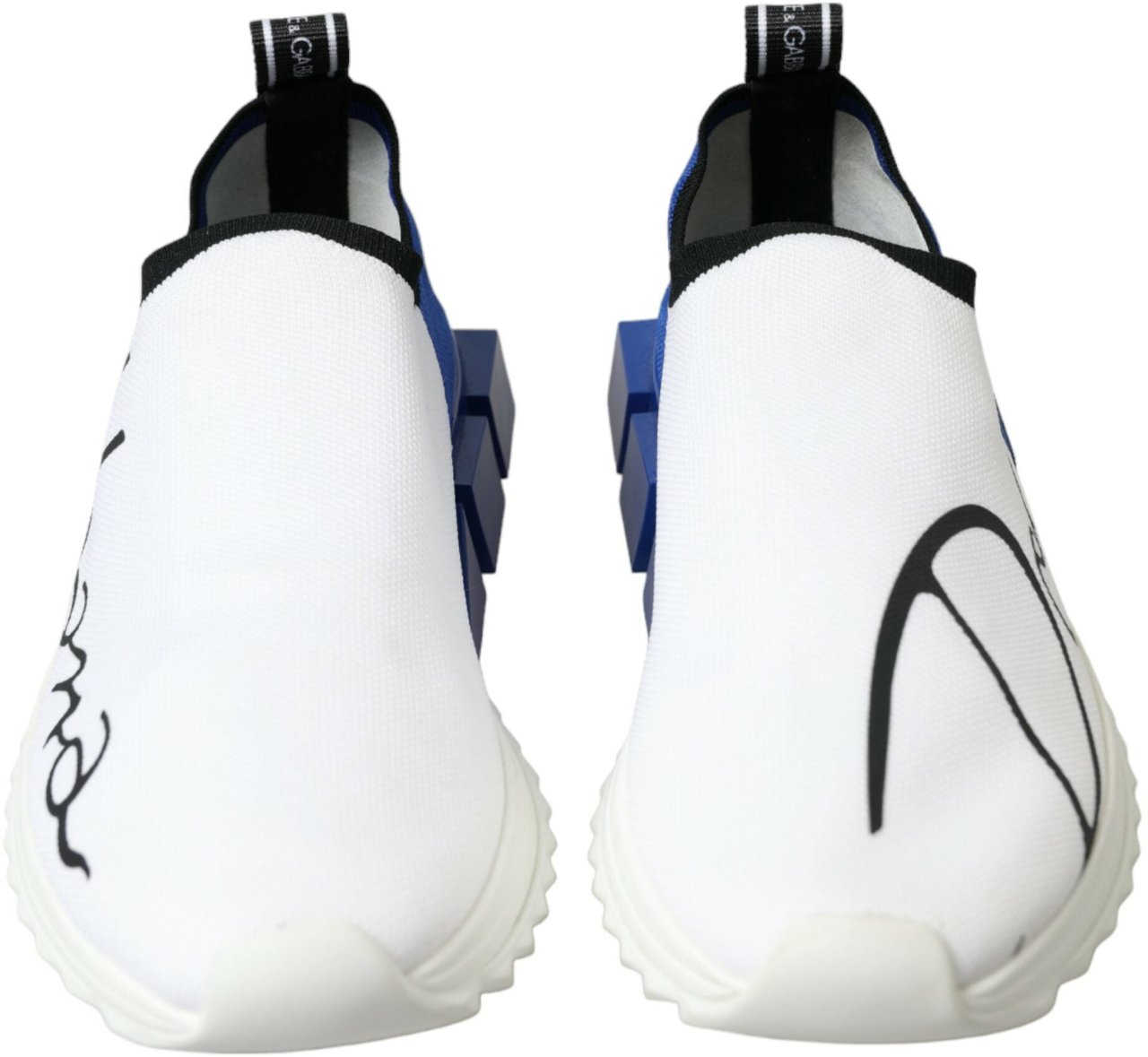 Dolce & Gabbana White Blue Sorrento Low Top Men Casual Sneakers Shoes Divers